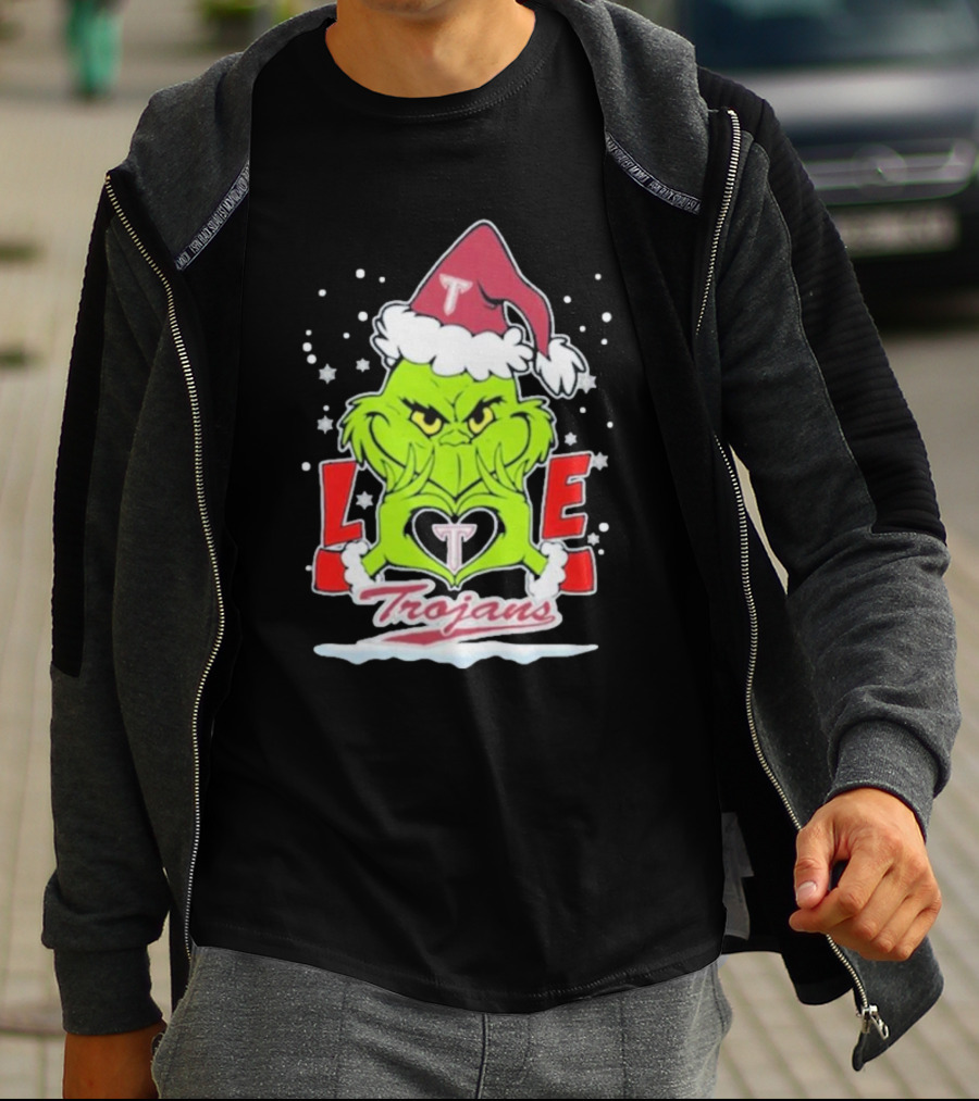 The Grinch Love Troy Trojans Christmas T-Shirt