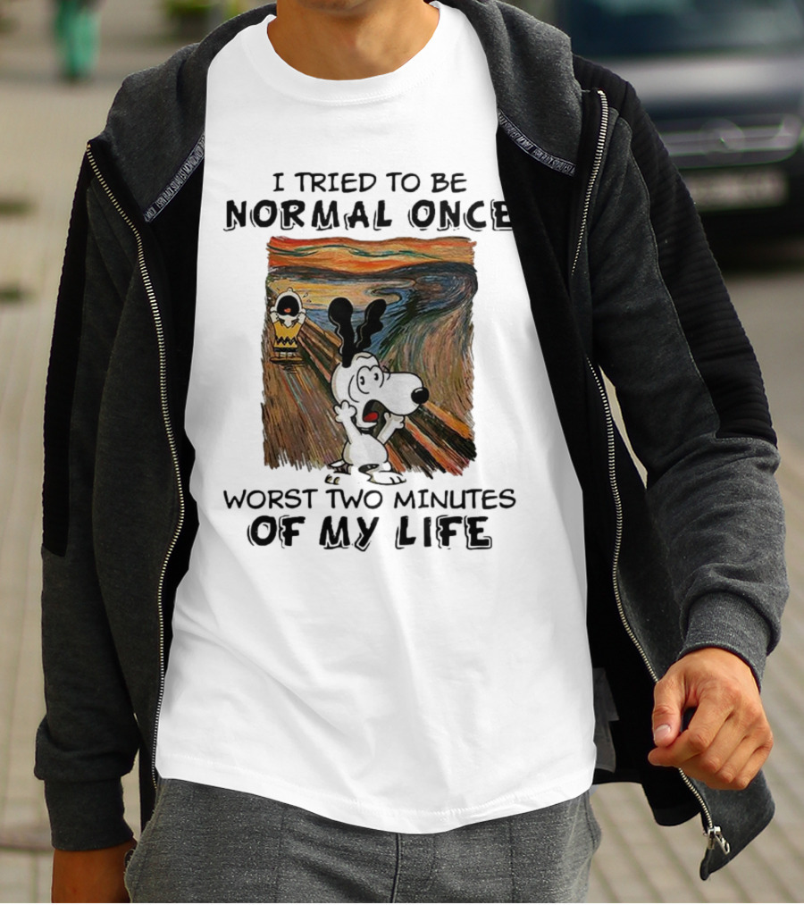 Snoopy I Tried To Be Normal Once Worst Two Minutes Of My Life Parody Of The Scream T-Shirt