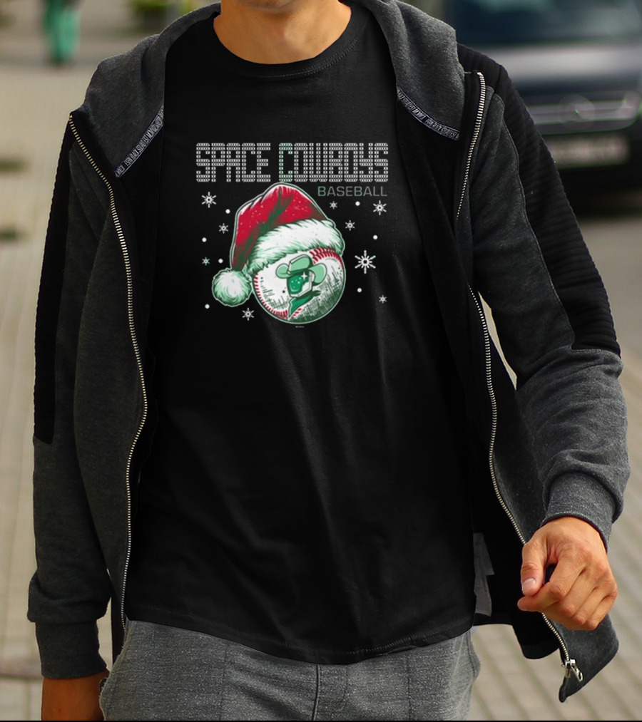 Space Cowboys Baseball Santa Hat Christmas Sweater T-Shirt