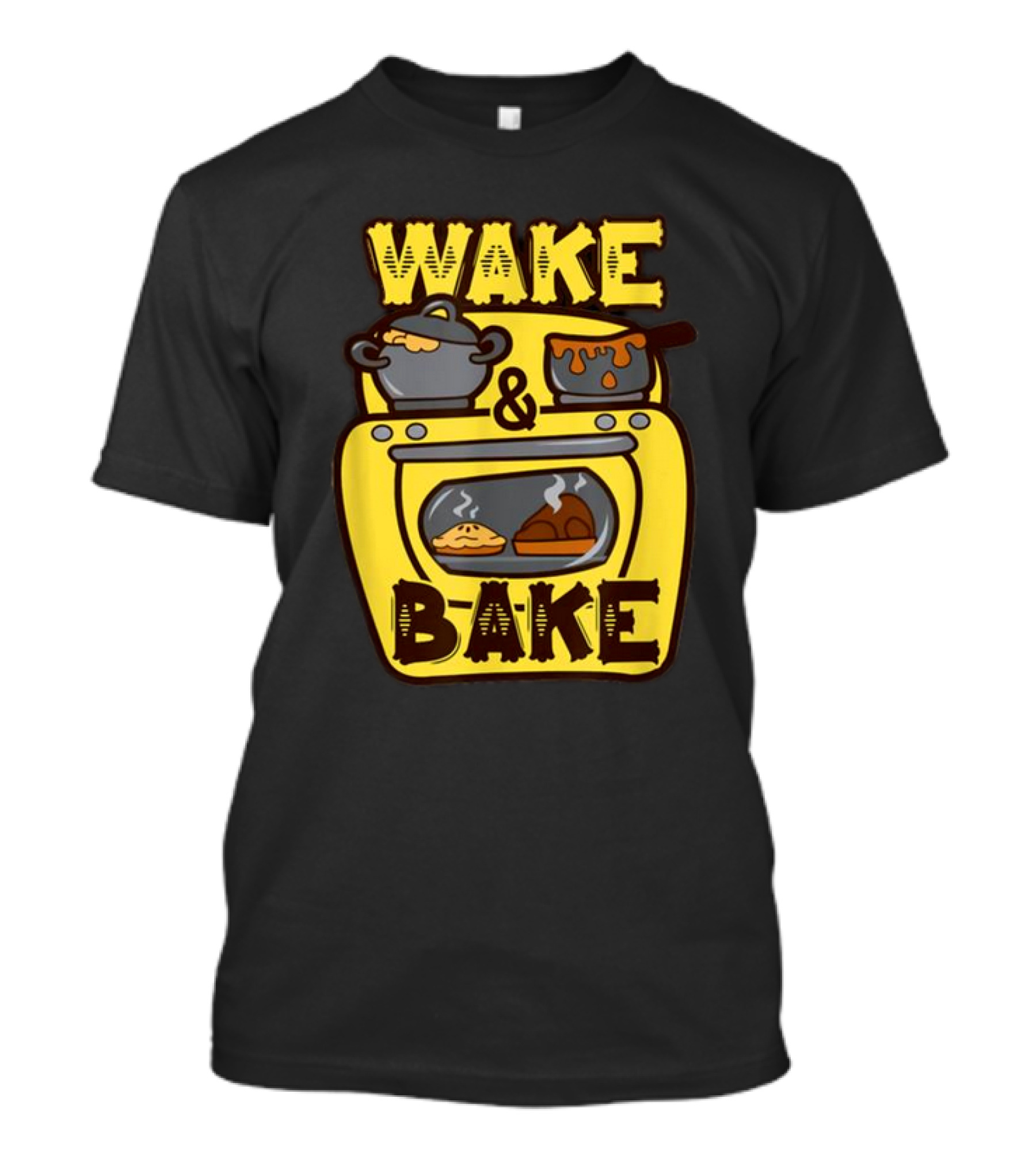 Wake Bake Thanksgiving Turkey Feast Meal Dinner Chef Funny Cooking T-Shirt