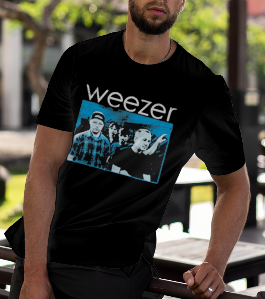 Weezer Band Blue Album Photo T-Shirt