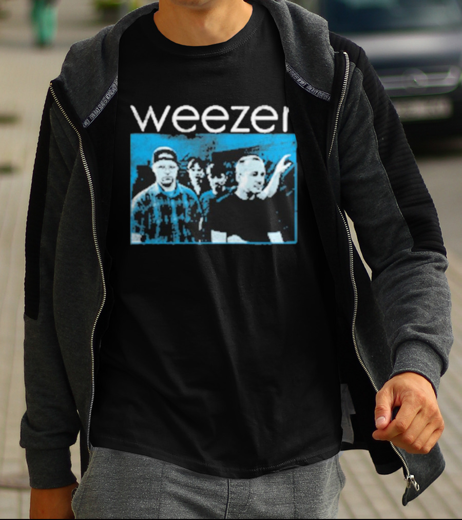 Weezer Band Blue Album Photo T-Shirt