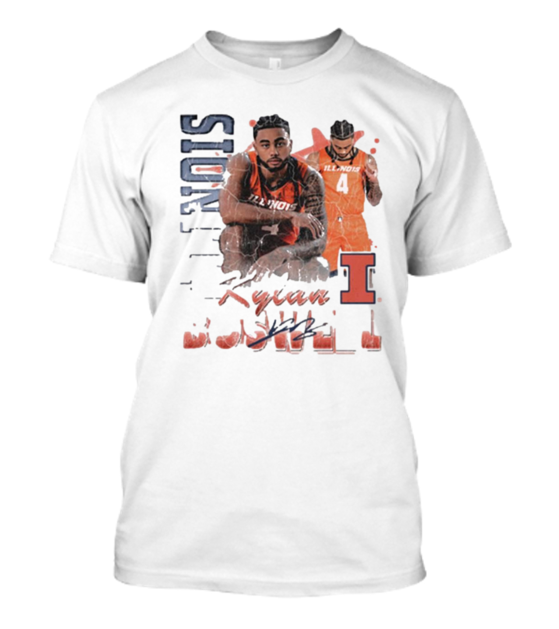 Kylan Boswell Illinois Fighting Illini 90s Signature Classic Player Collection T-Shirt