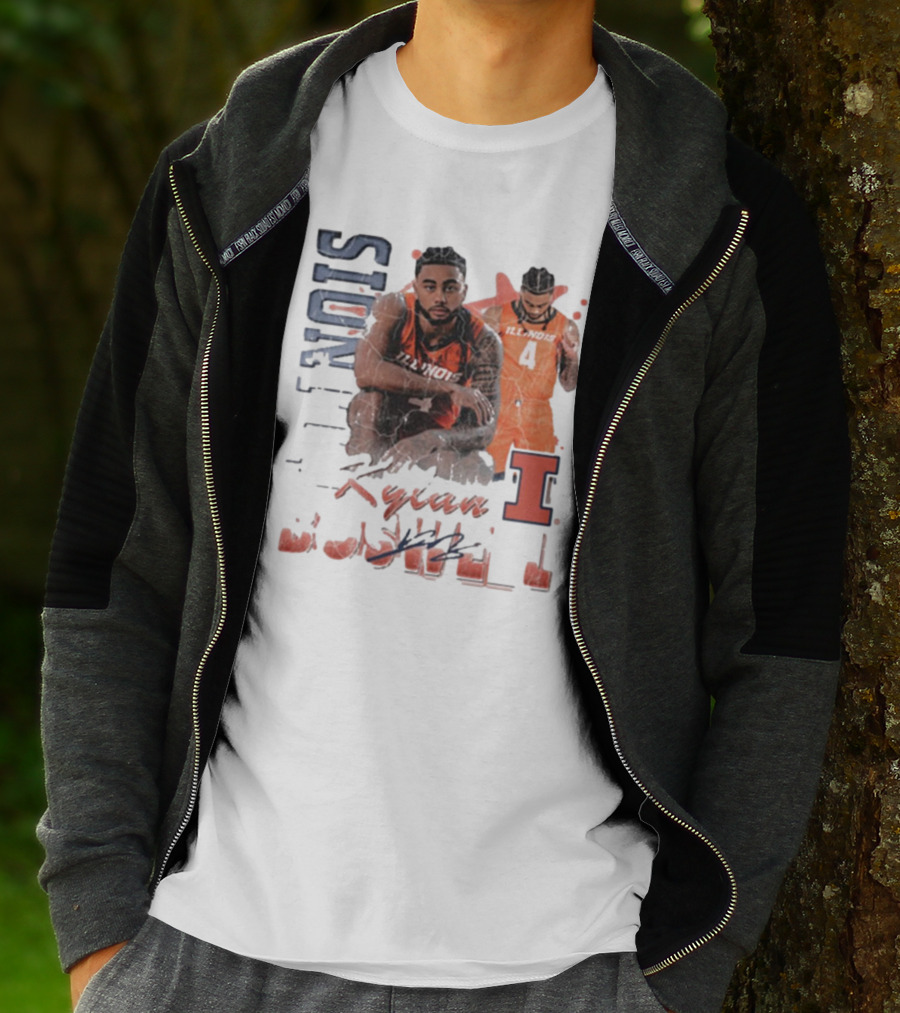 Kylan Boswell Illinois Fighting Illini 90s Signature Classic Player Collection T-Shirt