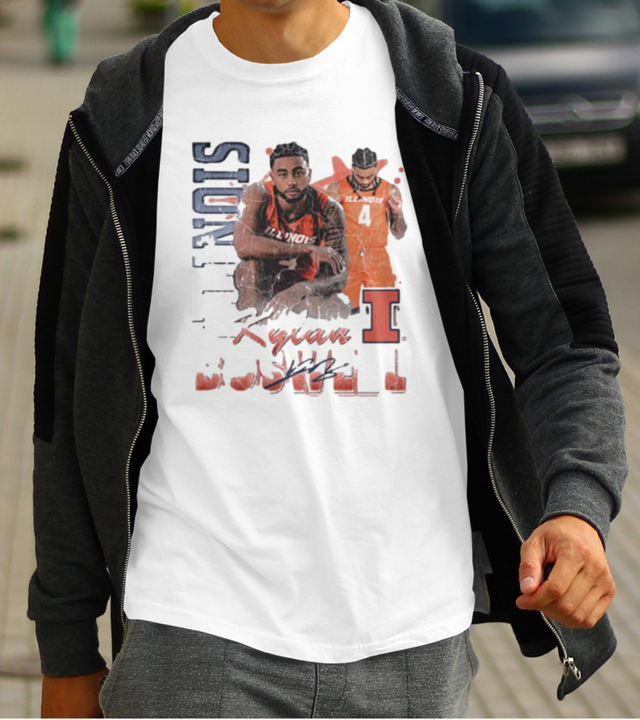 Kylan Boswell Illinois Fighting Illini 90s Signature Classic Player Collection T-Shirt