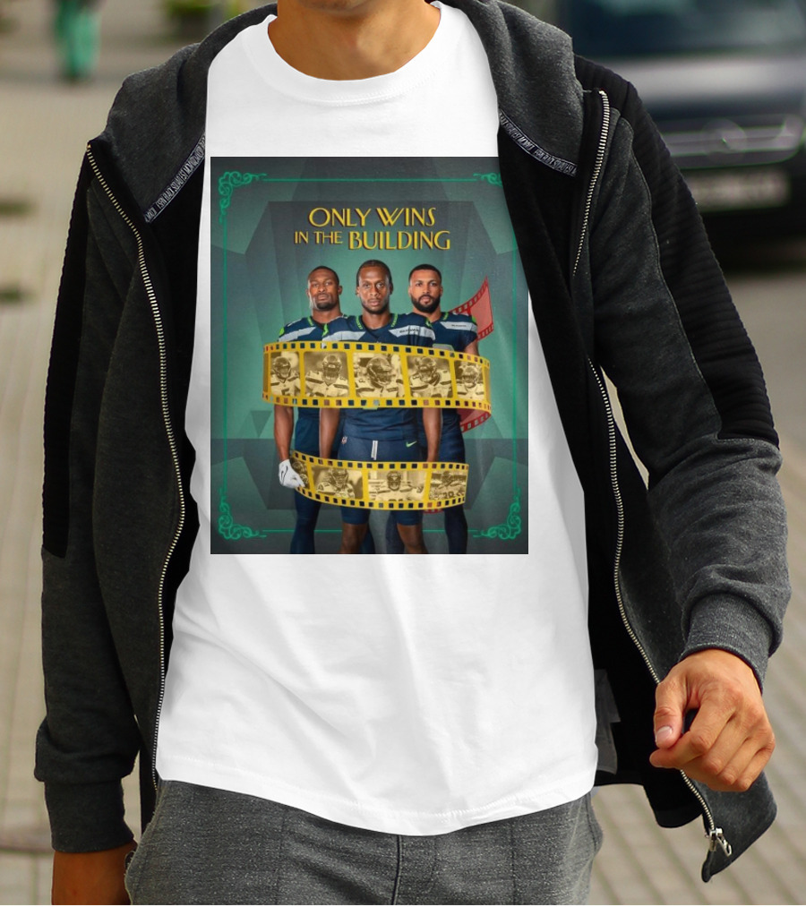 ONLY WINS IN THE BUILDING SEATTLE SEAHAWKS FILM STRIP BACKGROUND T-Shirt