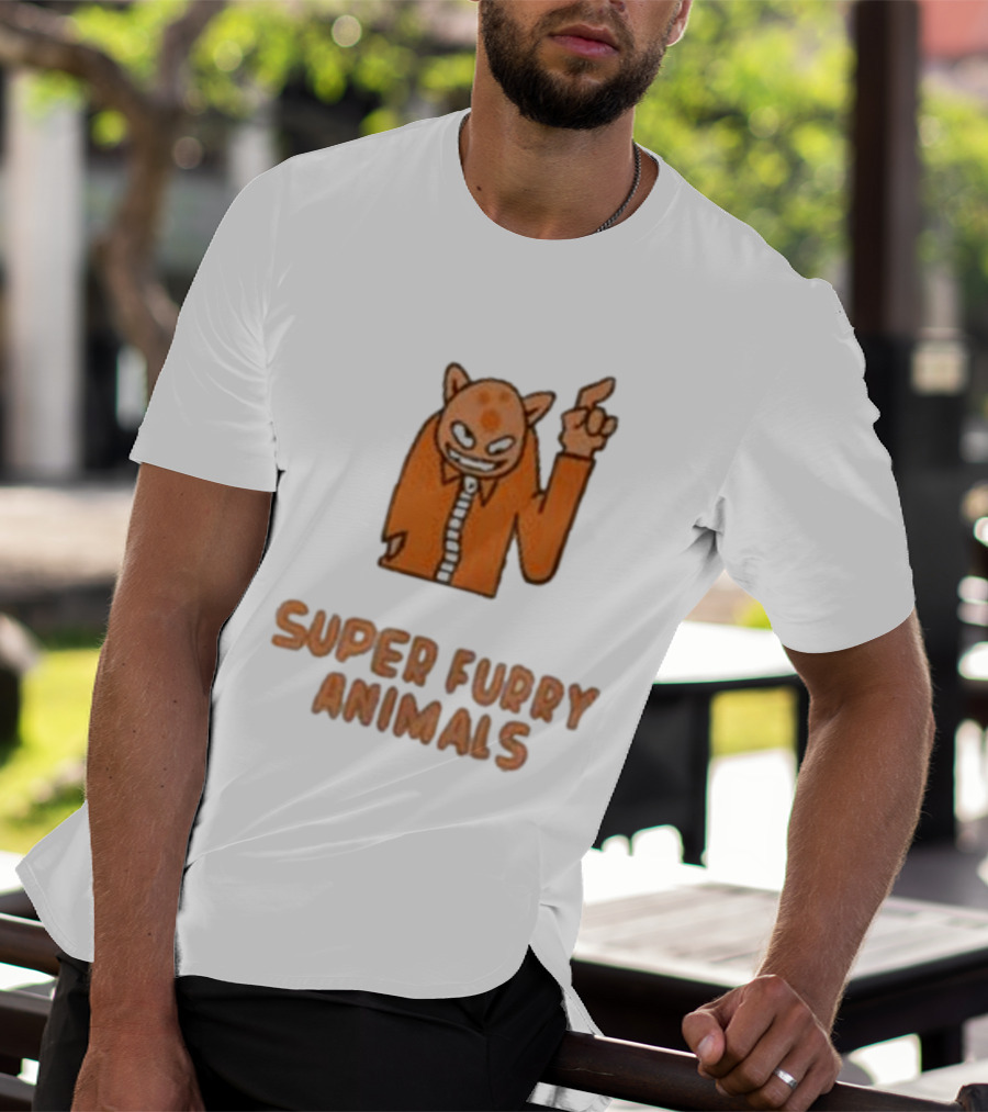 Super Furry Animals Cartoon Character Orange Creature T-Shirt