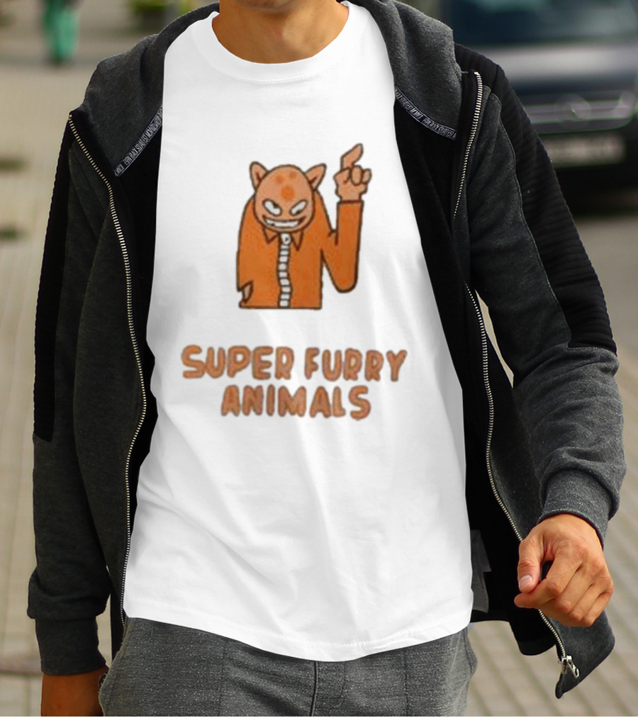 Super Furry Animals Cartoon Character Orange Creature T-Shirt