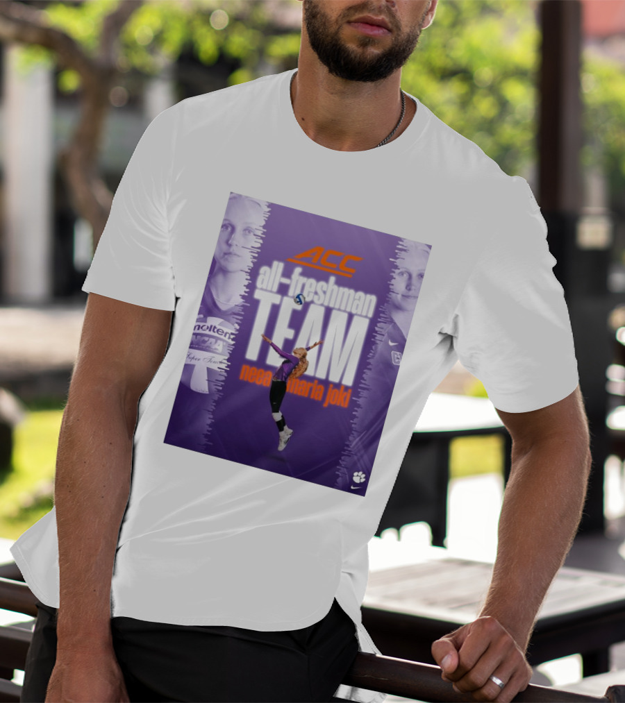 Clemson Tigers ACC All-Freshman Team Neea Maria Joki Volleyball Achievement T-Shirt