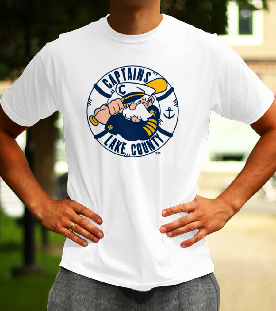 Captain Lake County Anchored Character Captains T-Shirt