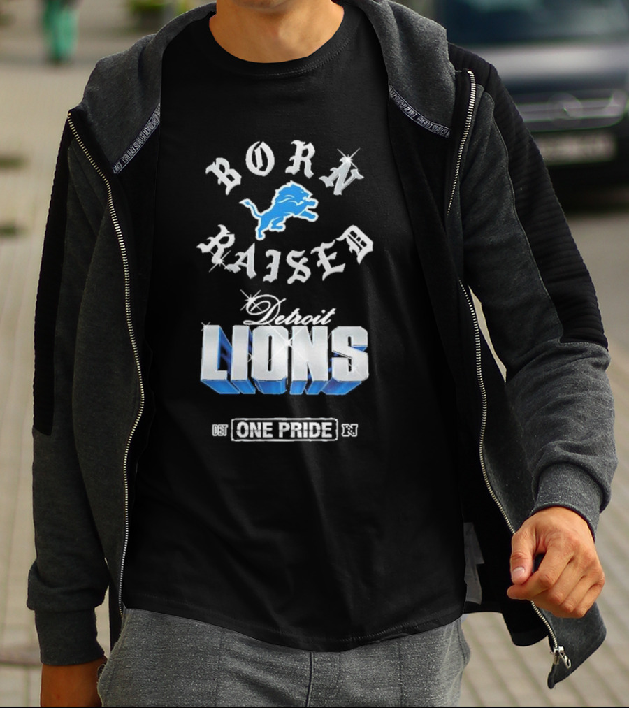 Born Raised Detroit Lions One Pride Chrome T-Shirt