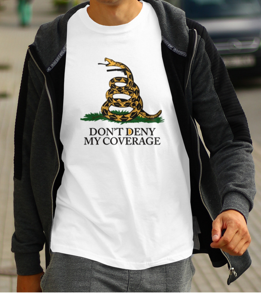 DON’T DENY MY COVERAGE Coiled Snake With Grass T-Shirt