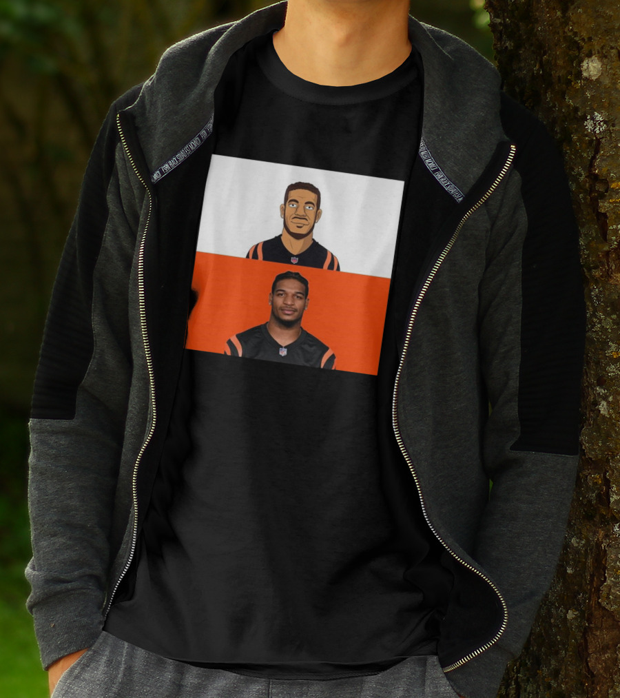 Ja’Marr Chase Cincinnati Bengals The Simpsons NFL Themed Drawing T-Shirt
