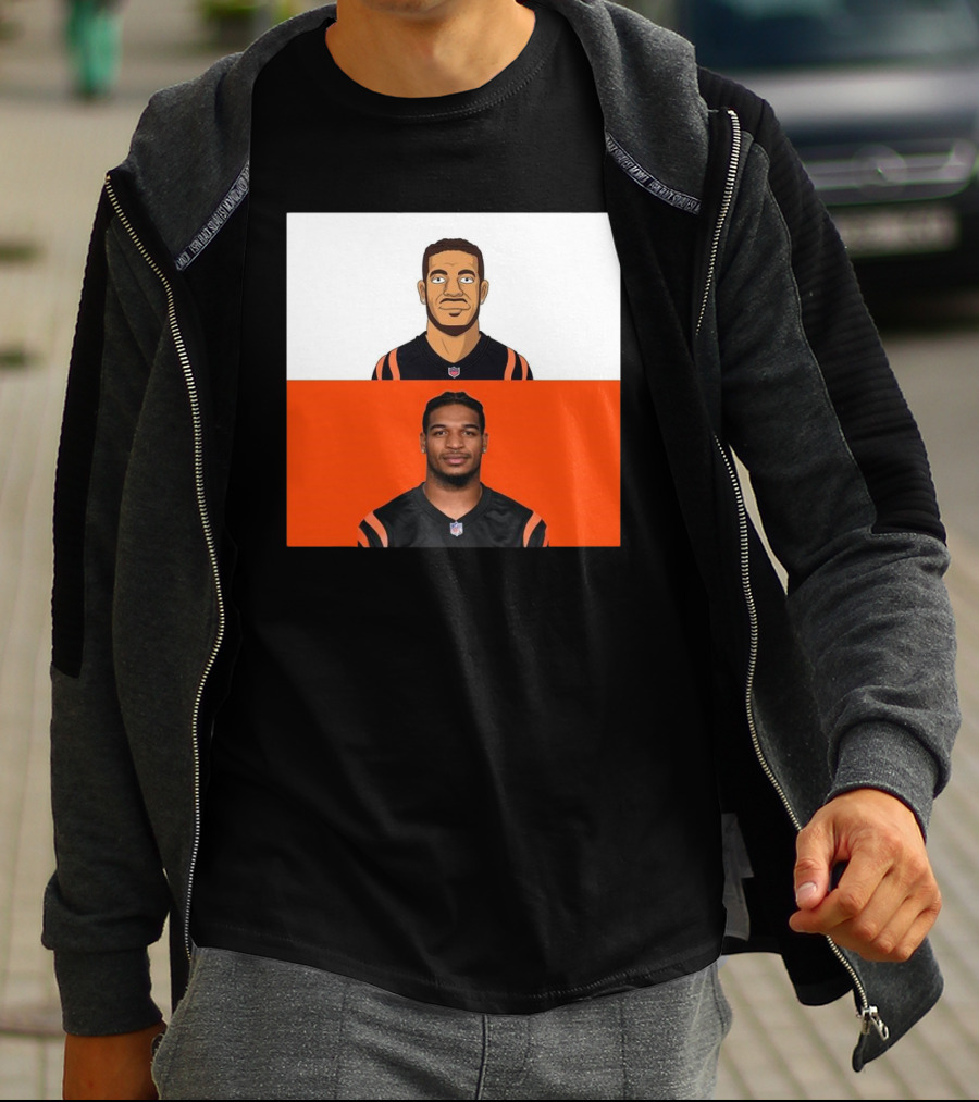 Ja’Marr Chase Cincinnati Bengals The Simpsons NFL Themed Drawing T-Shirt