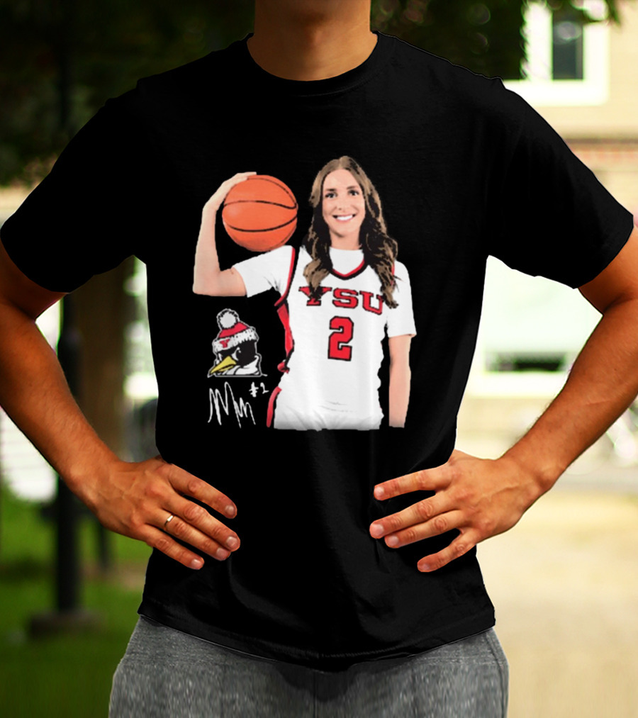 YSU Penguins Malia Magestro #2 Illustrated Signature Basketball Jersey T-Shirt