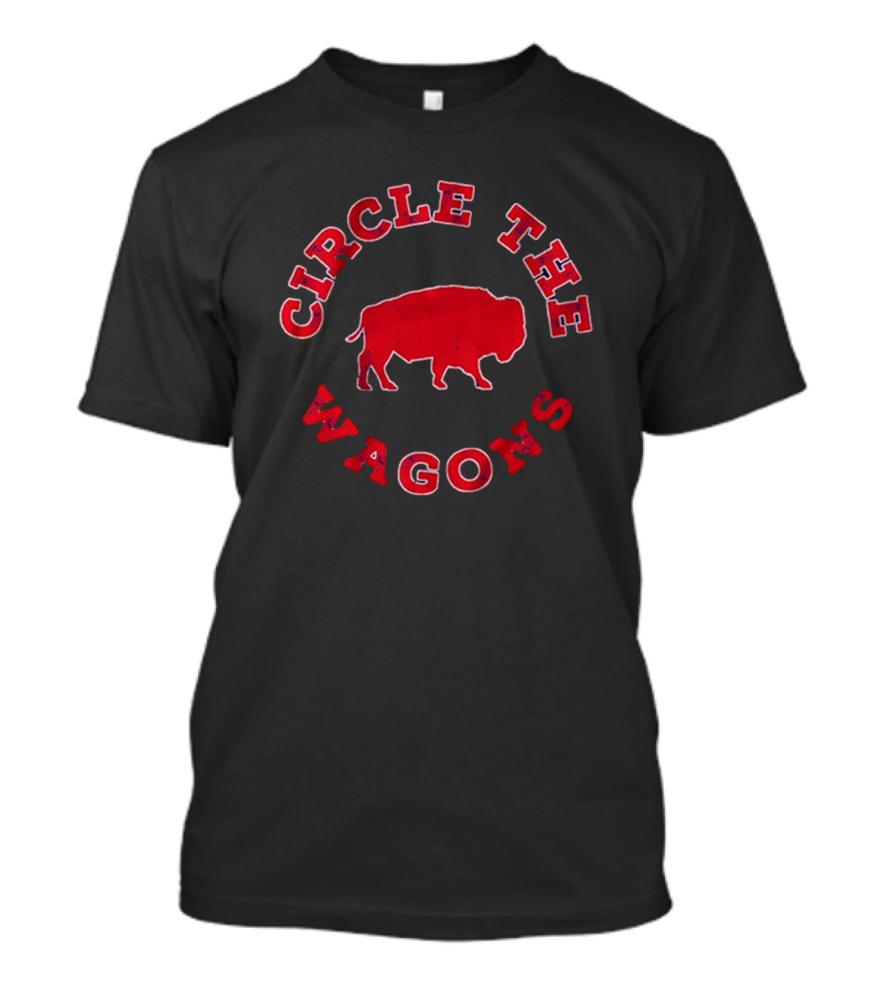 Buffalo Bills Circle The Wagons Red Bison T-Shirt