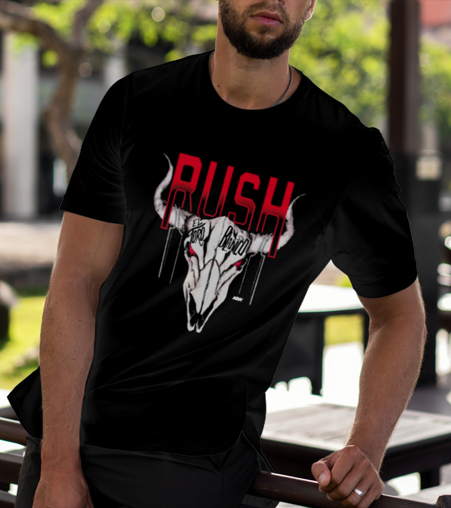 Rush El Toro Blanco AEW Skull With Red Eyes T-Shirt