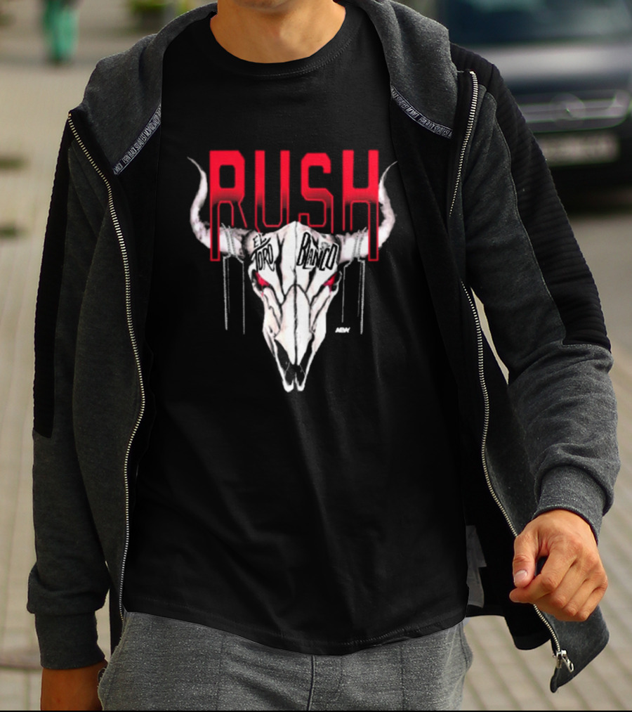 Rush El Toro Blanco AEW Skull With Red Eyes T-Shirt