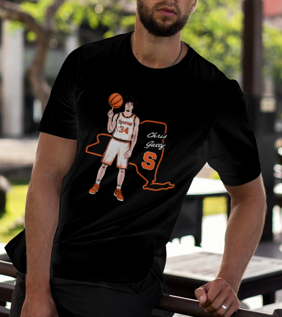 Chris Gatty Syracuse Number 34 Basketball New York Orange S T-Shirt