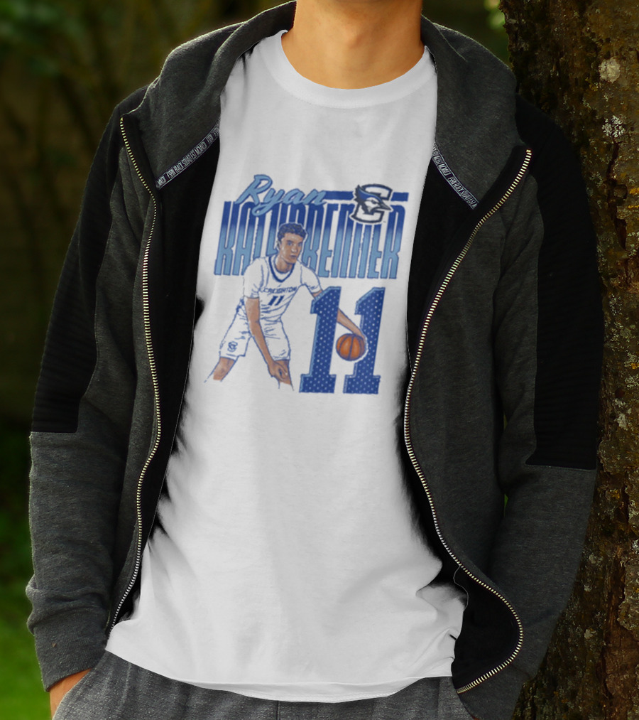 Ryan Kalkbrenner Creighton Bluejays Number 11 Cartoon Big East Conference T-Shirt