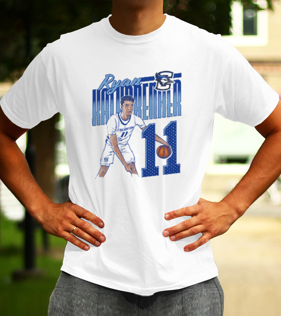 Ryan Kalkbrenner Creighton Bluejays Number 11 Cartoon Big East Conference T-Shirt