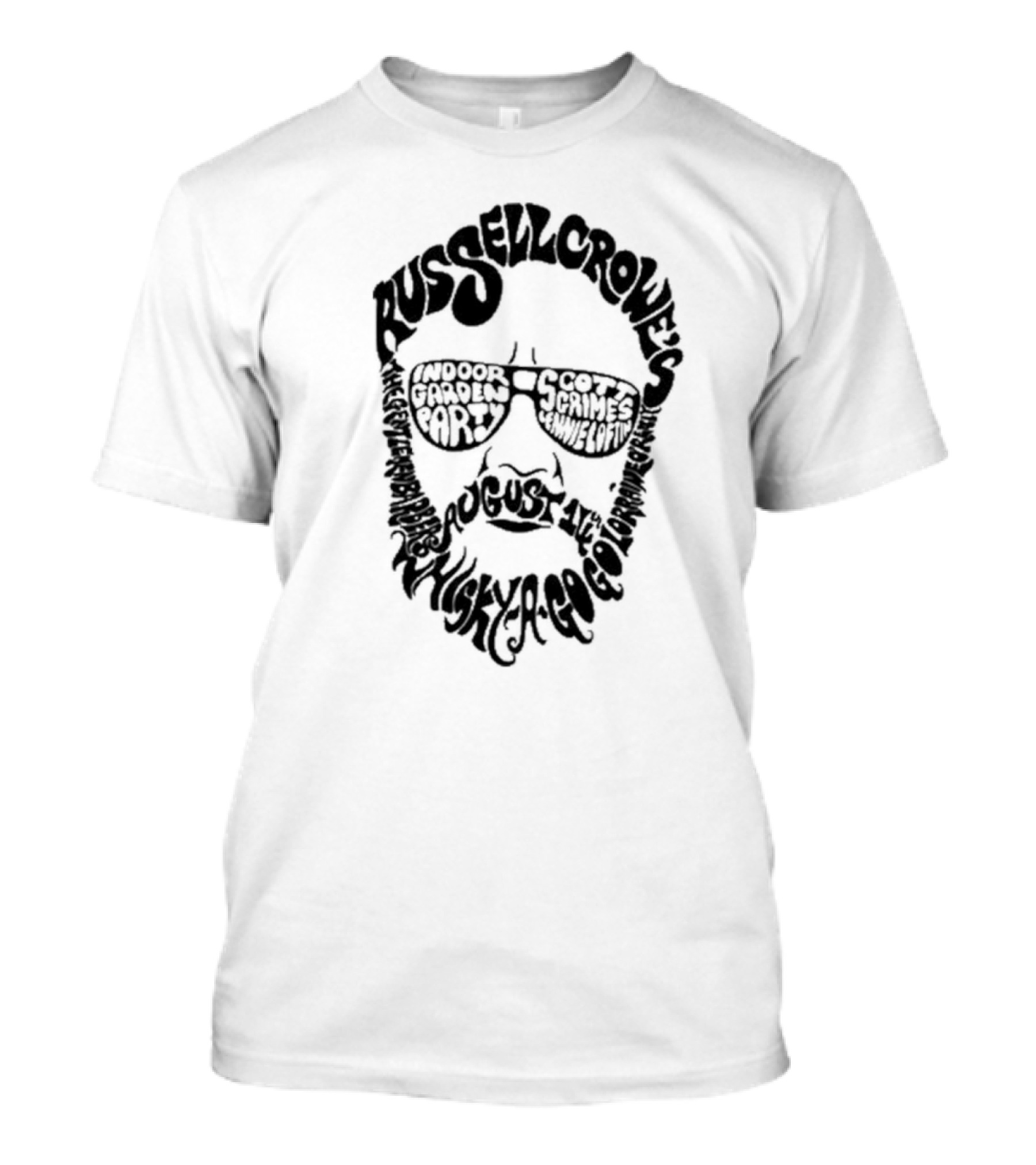 Russell Crowe's Indoor Garden Party Whisky A Go Go August 4 By Scott Grimes And Jamie Ryan With Gareth Blayney T-Shirt