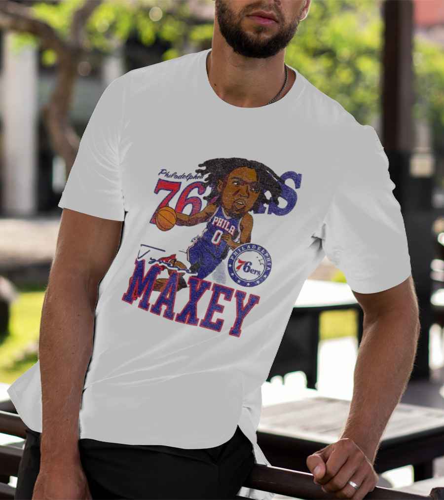 Philadelphia 76ers Tyrese Maxey Caricature Player New Era 76 Philadelphian Phila Maxey 6ers T-Shirt