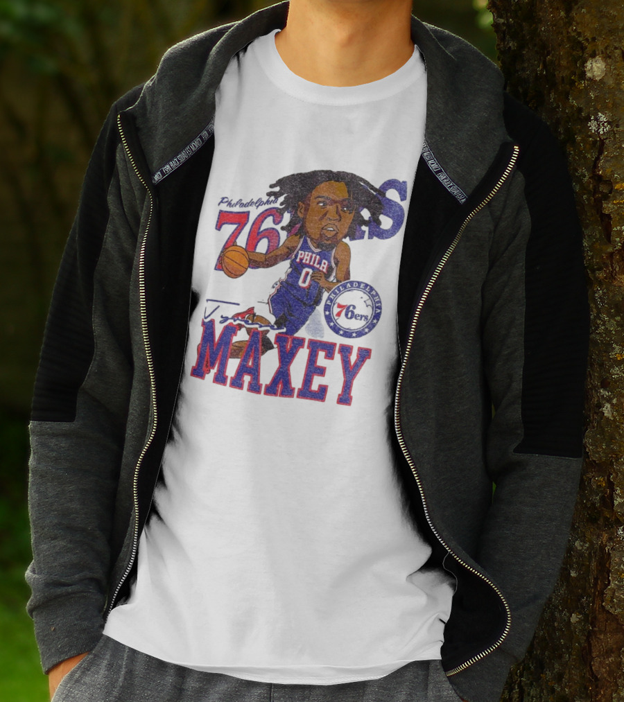 Philadelphia 76ers Tyrese Maxey Caricature Player New Era 76 Philadelphian Phila Maxey 6ers T-Shirt