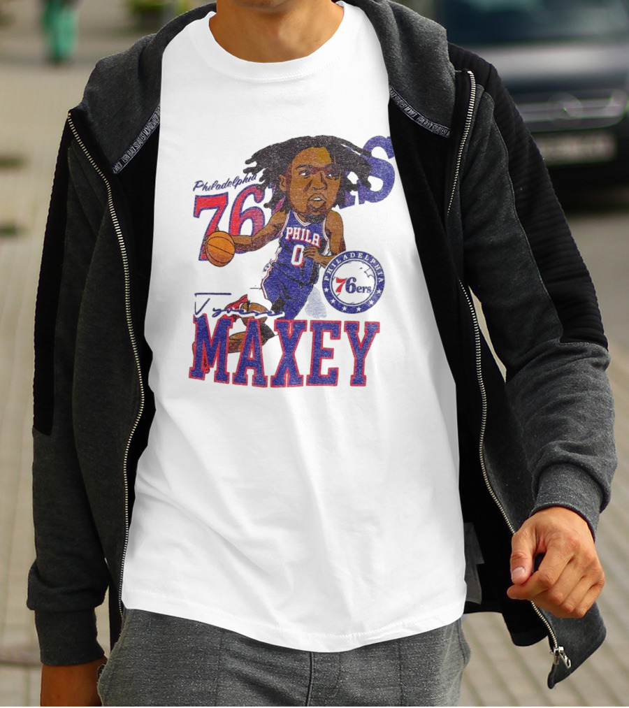 Philadelphia 76ers Tyrese Maxey Caricature Player New Era 76 Philadelphian Phila Maxey 6ers T-Shirt