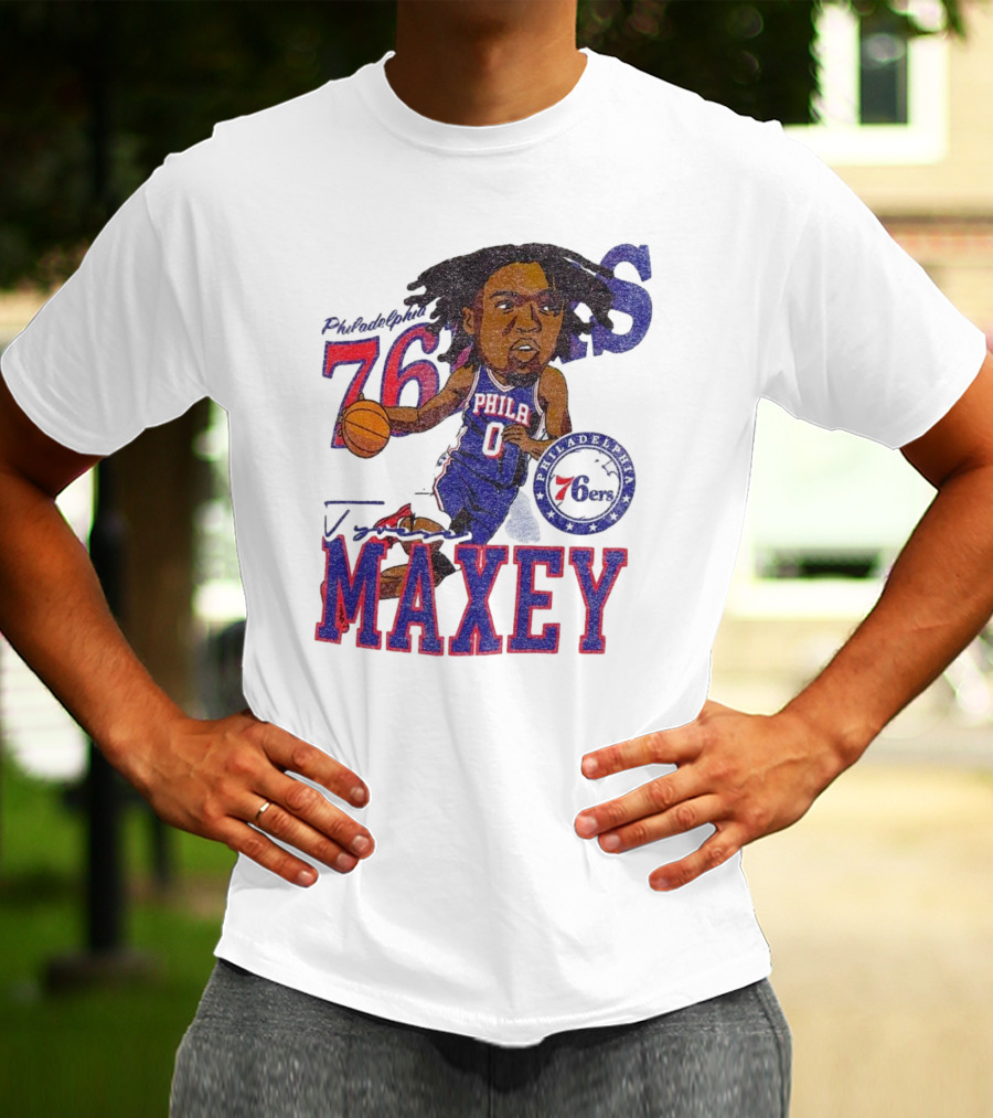 Philadelphia 76ers Tyrese Maxey Caricature Player New Era 76 Philadelphian Phila Maxey 6ers T-Shirt