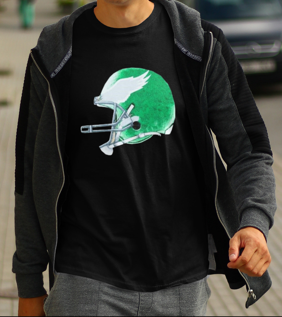Eagles Green Winged Football Helmet T-Shirt