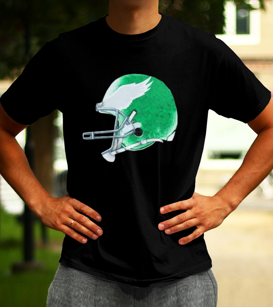 Eagles Green Winged Football Helmet T-Shirt
