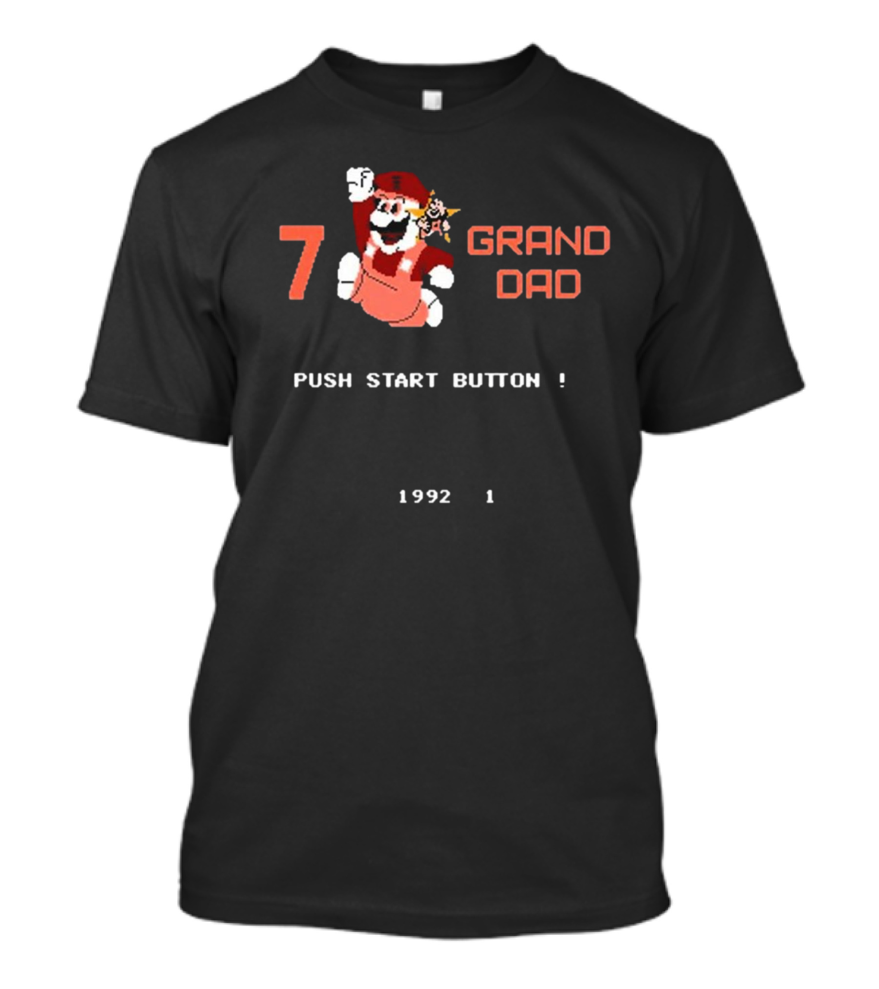 7 Grand Dad Push Start Button 1992 Video Game T-Shirt