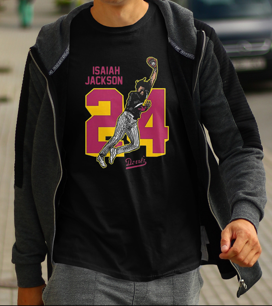 Isaiah Jackson 24 Arizona State Baseball Player Dunk Action T-Shirt