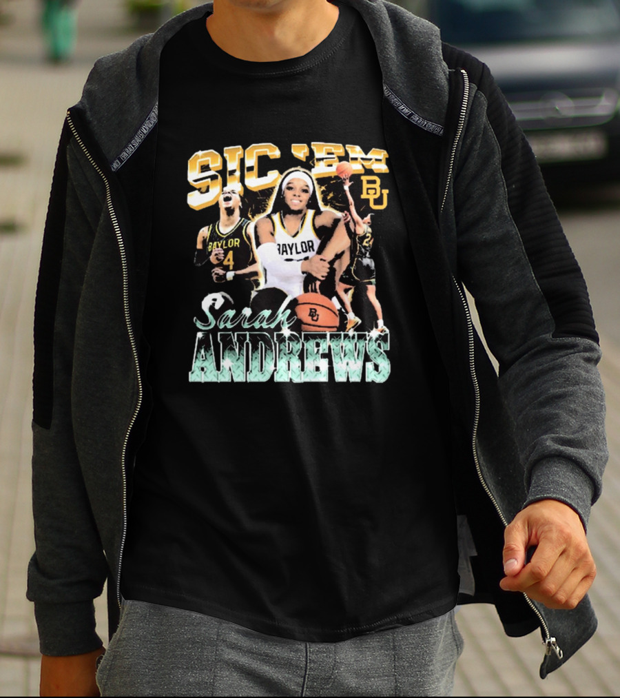 Sic 'Em Baylor Bears Sarah Andrews Basketball 90s BU T-Shirt