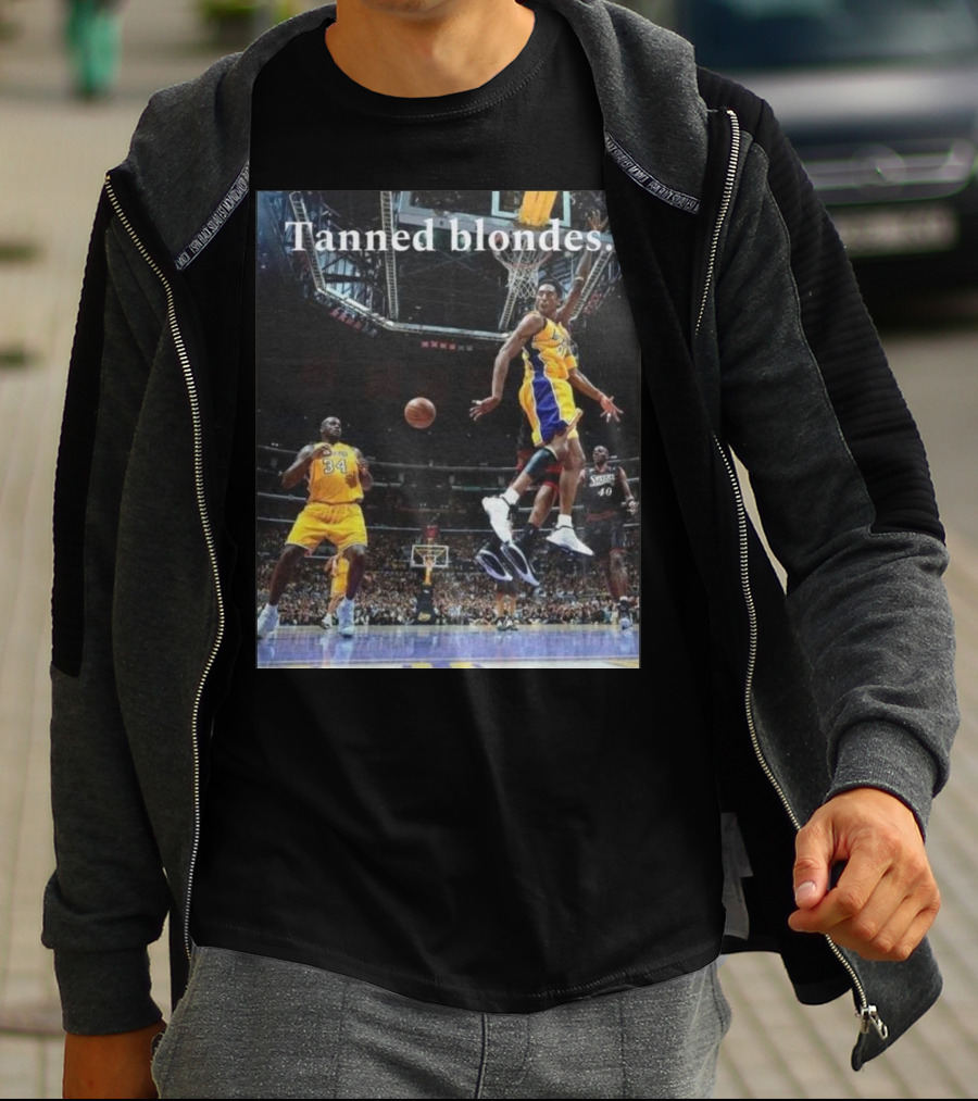 Tanned Blondes Basketball Lakers-Sixers Game Scene T-Shirt