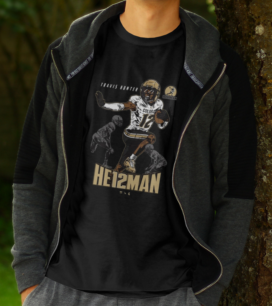 Travis Hunter Colorado 12 Heisman Buffaloes Football T-Shirt