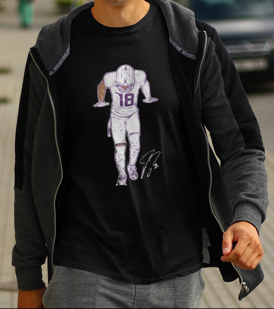 Justin Jefferson The Silencer Signature Number 18 White Uniform T-Shirt