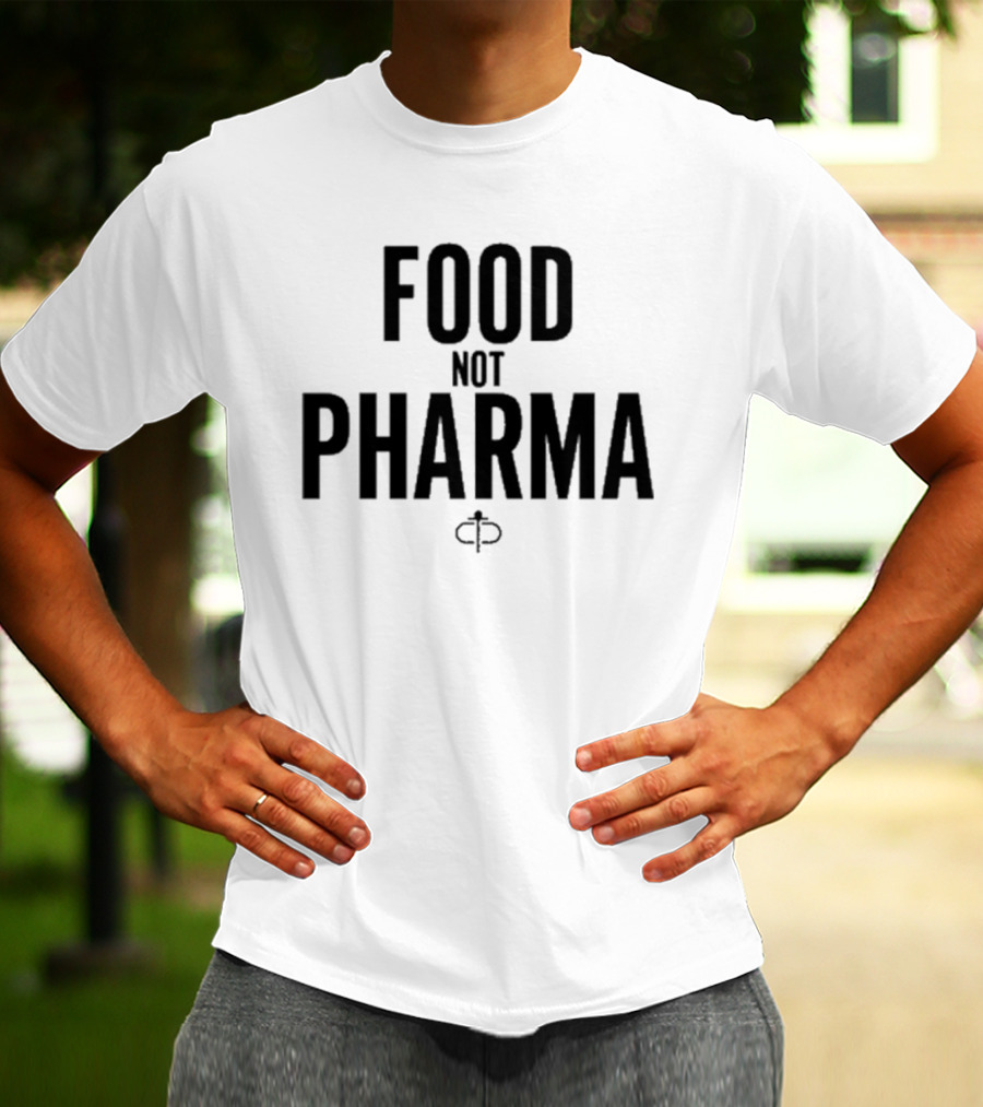 Food Not Pharma Text Icon Featuring Ian Carroll T-Shirt