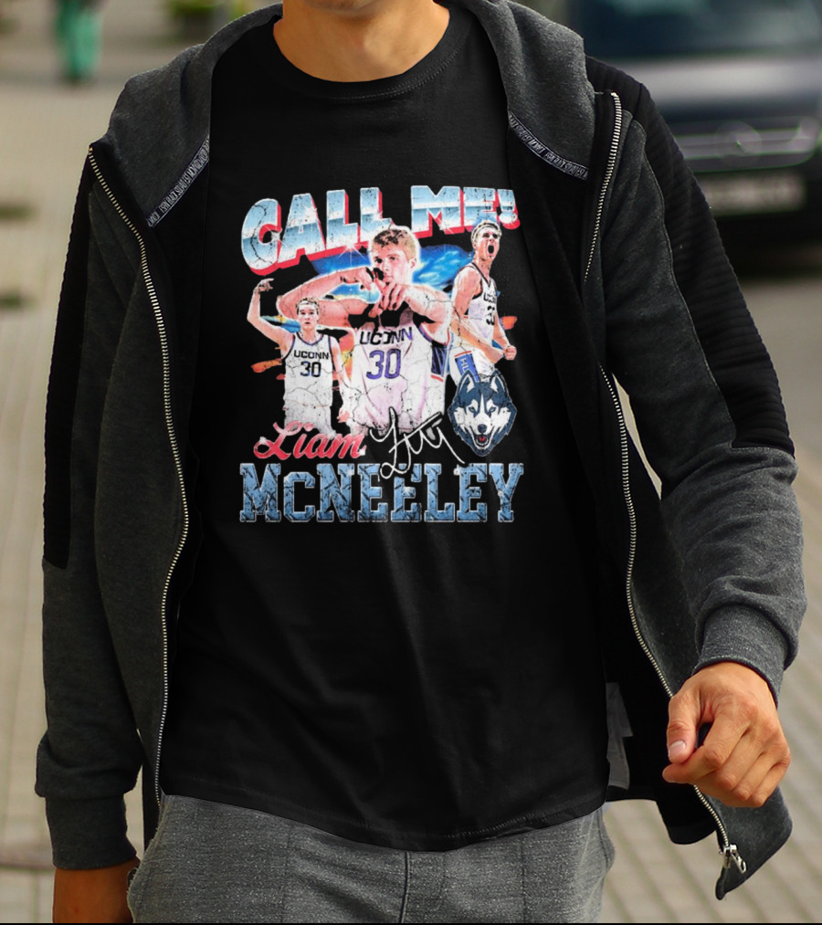 Liam McNeeley Call Me UConn Huskies Retro 90s Signature 30 T-Shirt