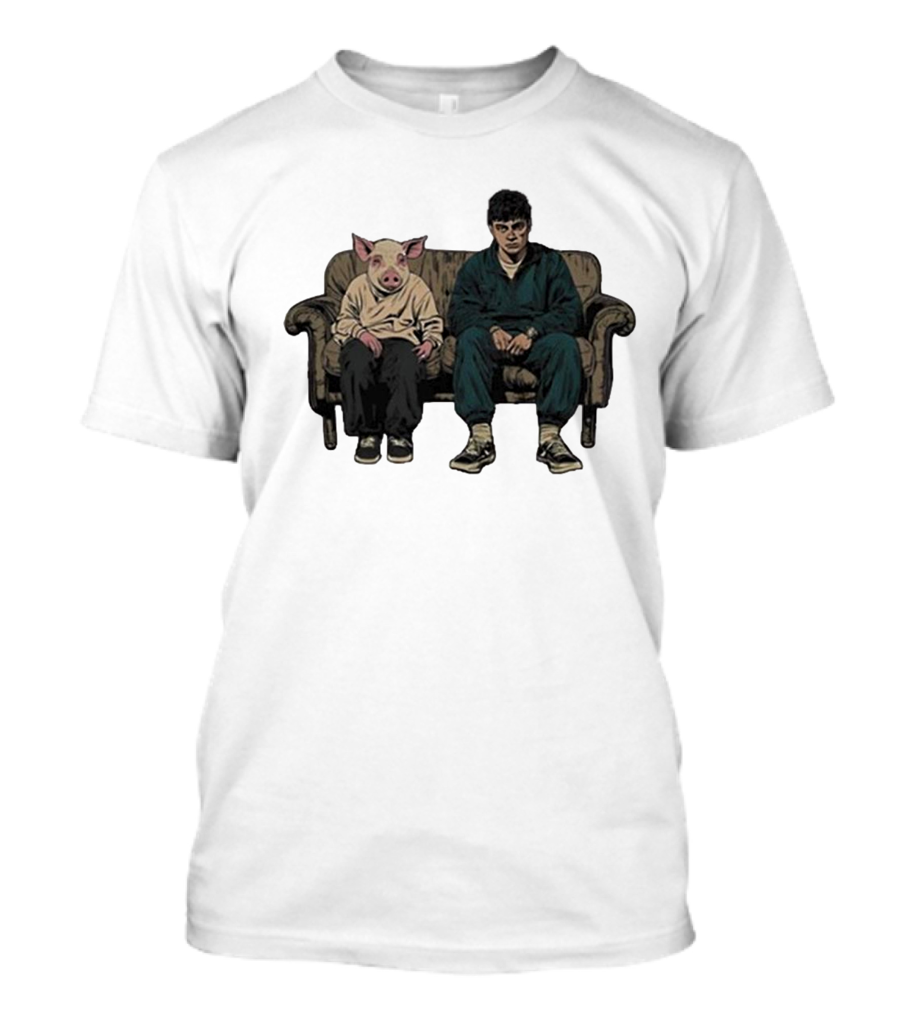 RenMakes Ren Couch Pig Painting Sitting Together T-Shirt