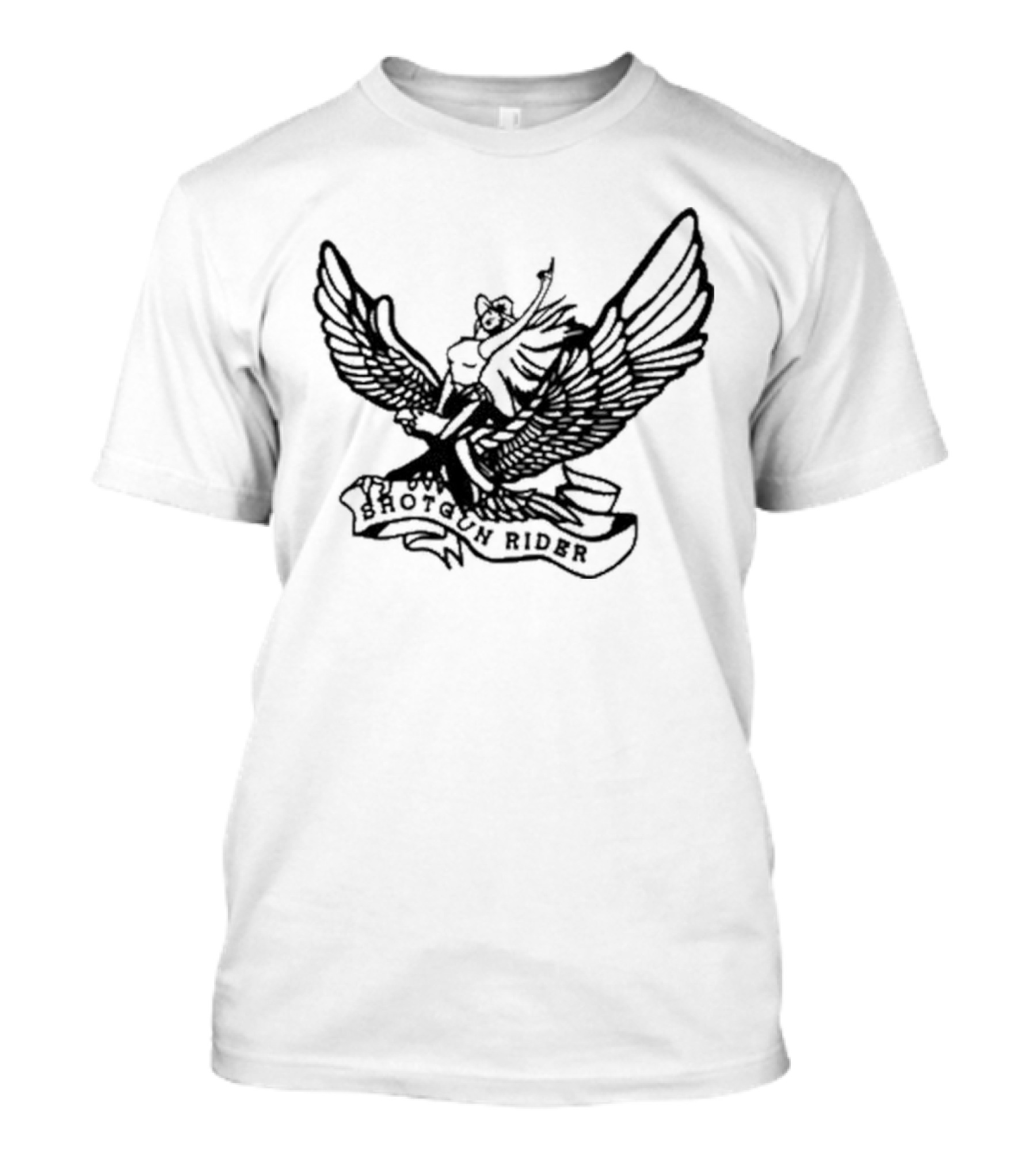 Shotgun Rider Eagle Motorcyclist Banner T-Shirt