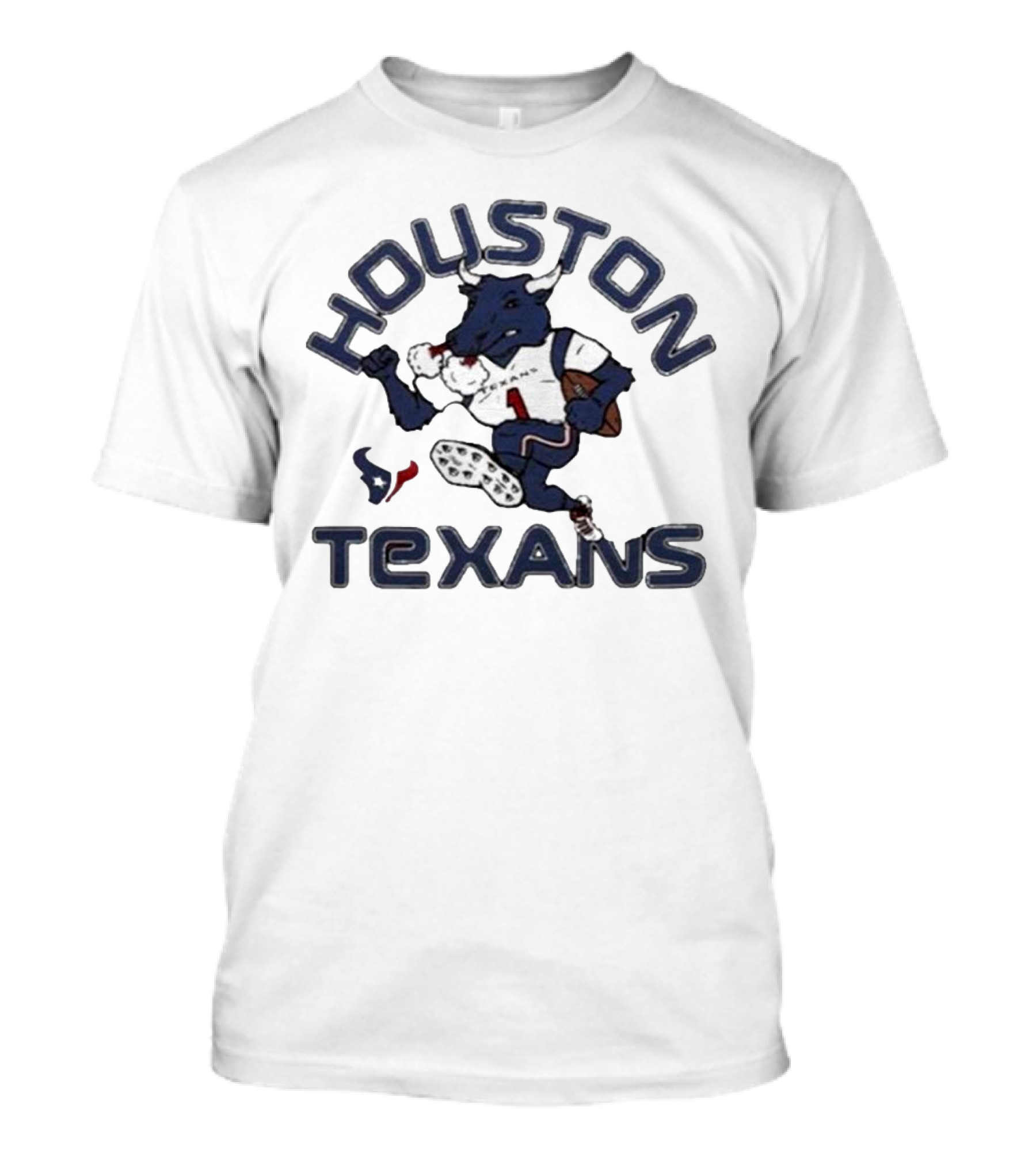 Houston Texans Toro Mascot Running Football T-Shirt