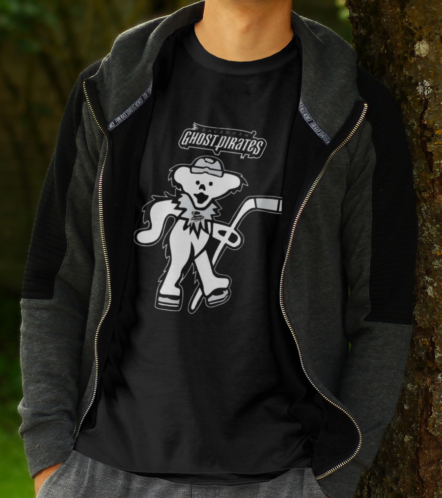 Savannah Ghost Pirates Grateful Dead Bear Hockey 2025 T-Shirt