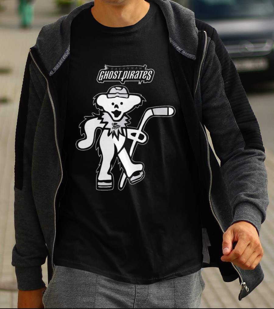 Savannah Ghost Pirates Grateful Dead Bear Hockey 2025 T-Shirt
