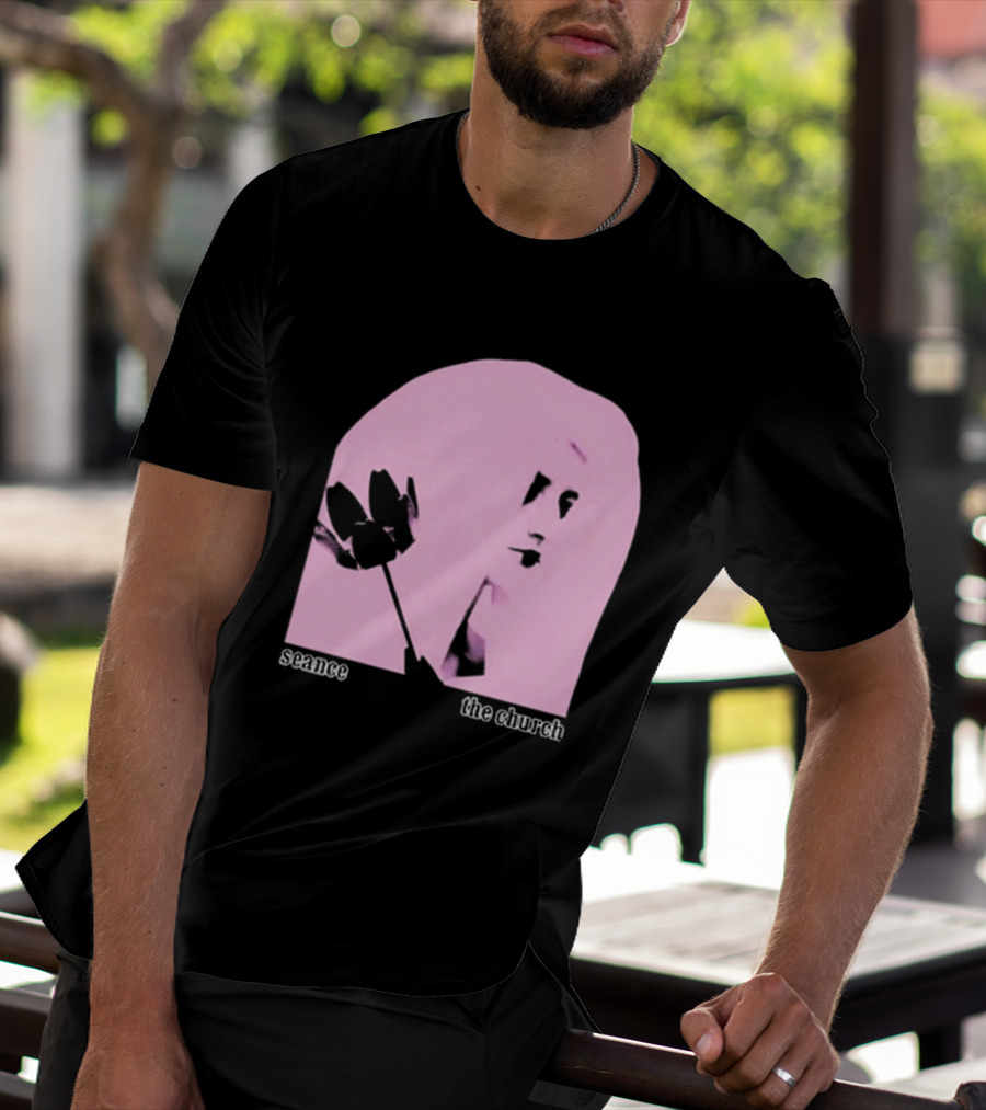 The Church Seance Pink Portrait With Flower T-Shirt