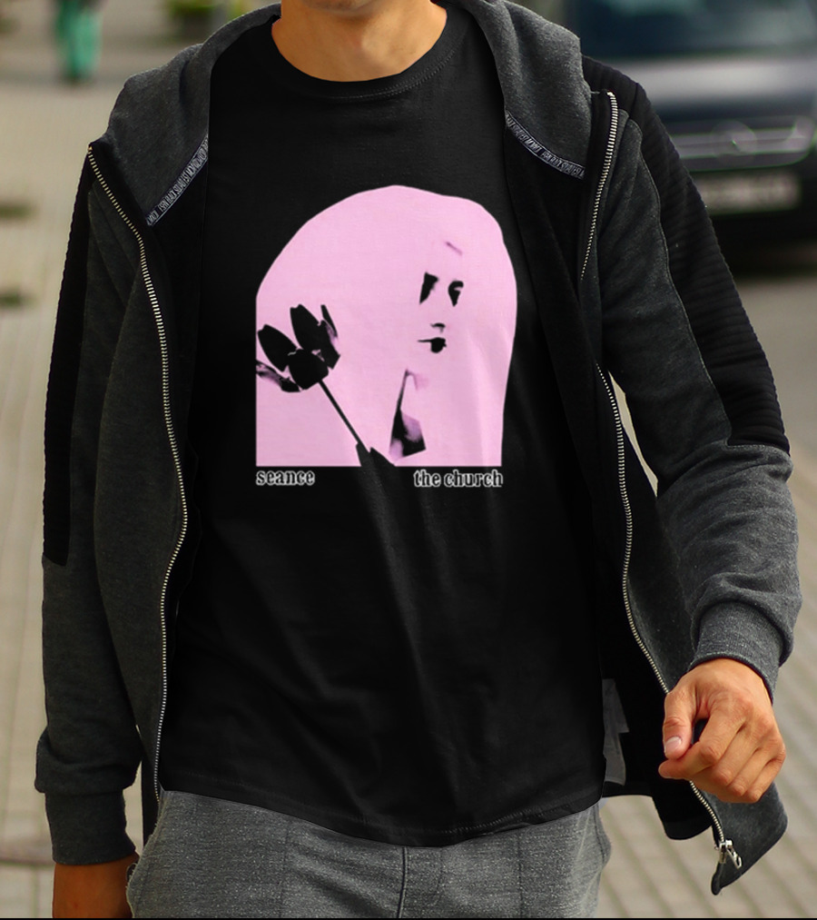 The Church Seance Pink Portrait With Flower T-Shirt