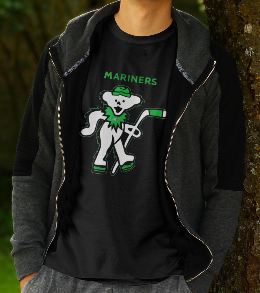 Maine Mariners 2025 Grateful Dead Night Hockey Dancing Bear T-Shirt