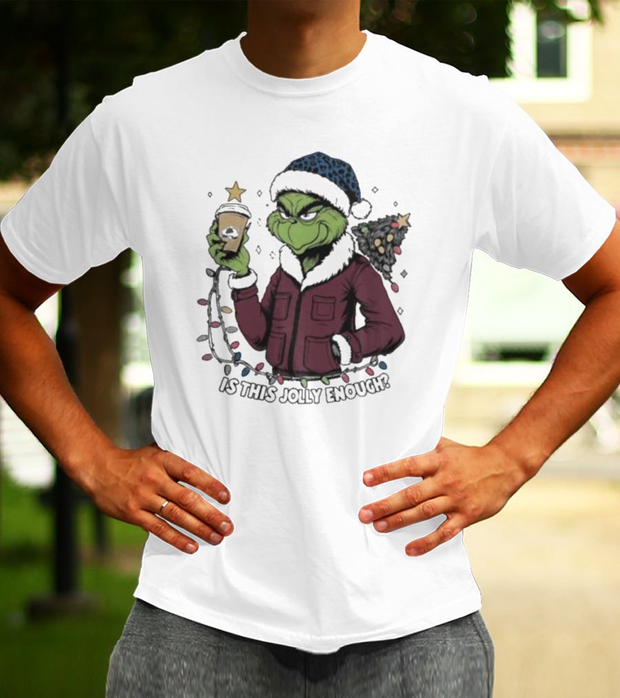 Colorado Avalanche X Santa Grinch Is This Jolly Enough Merry Christmas Holiday Cheer T-Shirt