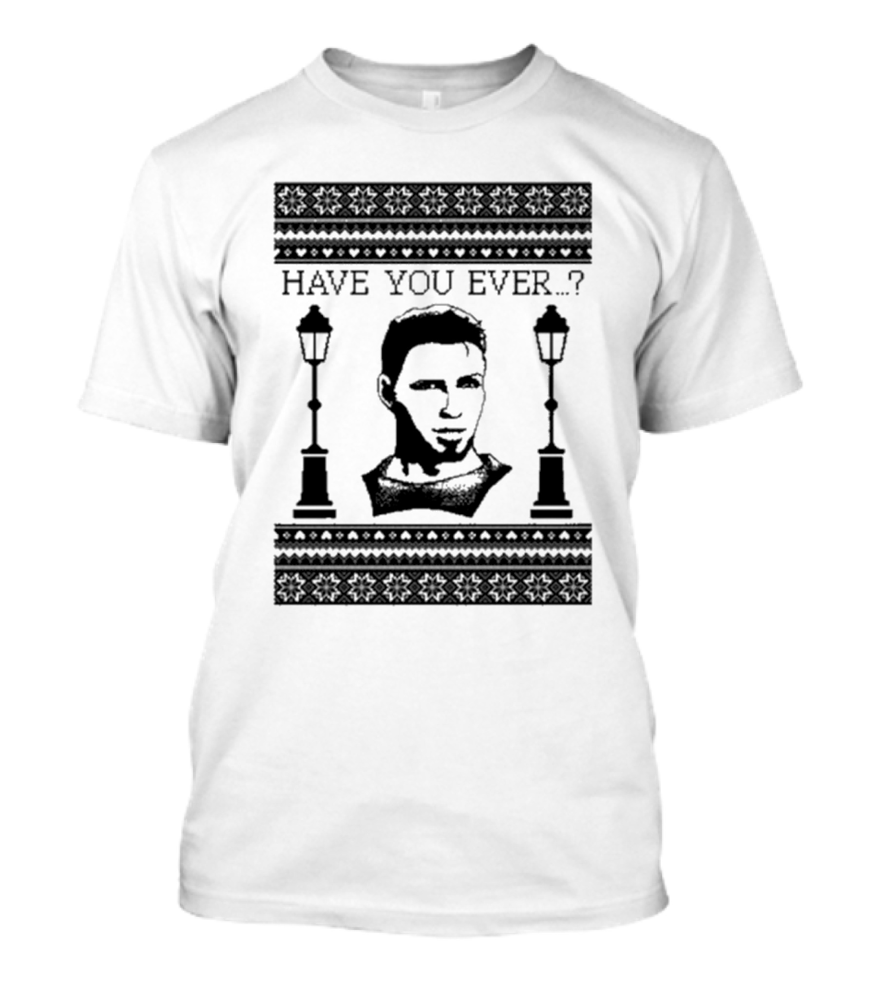 Dragon Age Alistair Have You Ever Ugly Christmas Sweater With Lamp Posts T-Shirt